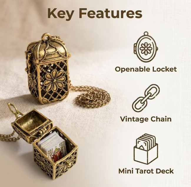 Mini Tarot Deck Necklace - Travel Talisman & Manifestation Jewelry